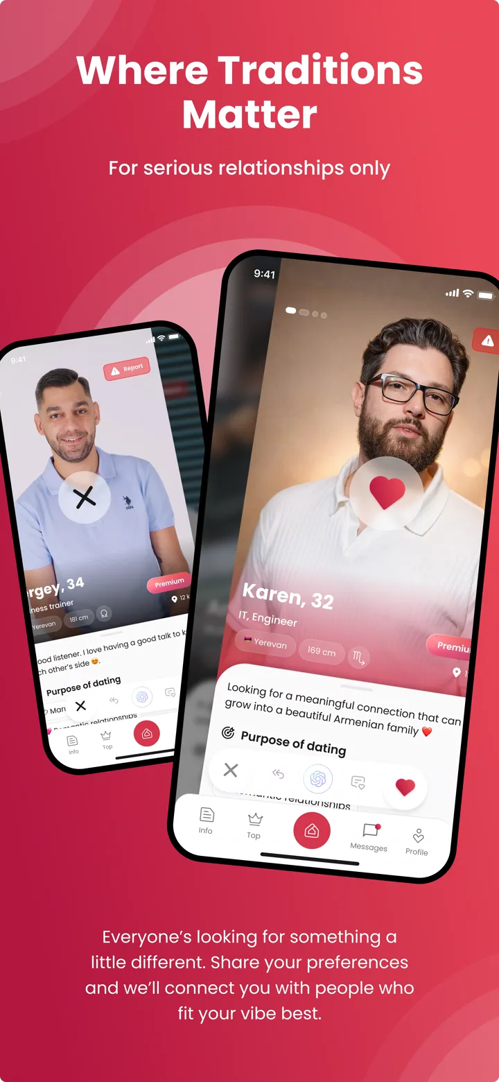 Écran des profils Jerm Dating : mise en relation selon les intentions et les traditions